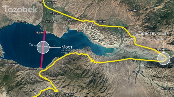 Мост через середину Токтогульского водохранилища сократит путь на 80 км, - президент
