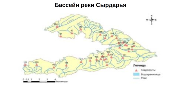 Институт водных проблем исследует в 2029/30 годах реки Сырдарьинского бассейна (Список гидрологических постов)