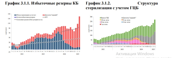 Избыточная ликвидность в банковской системе Кыргызстана продолжает расти